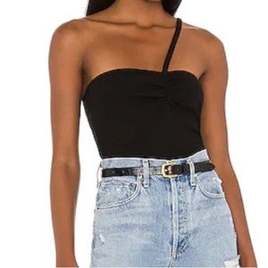 Agolde Lola gathered front tank in black, size M